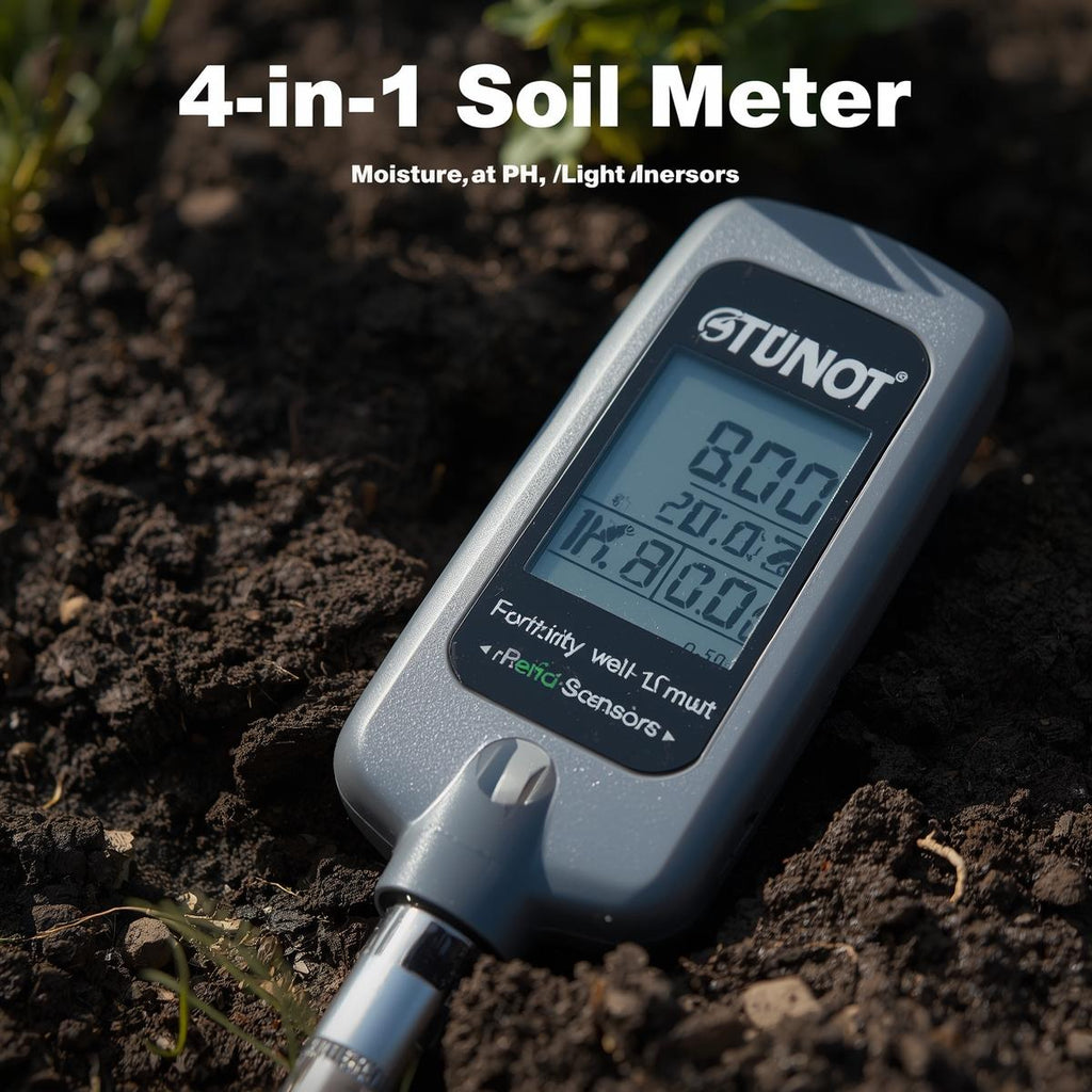 4-in-1 Soil & Nutrient Meter (Moisture, pH, Light, Fertility)