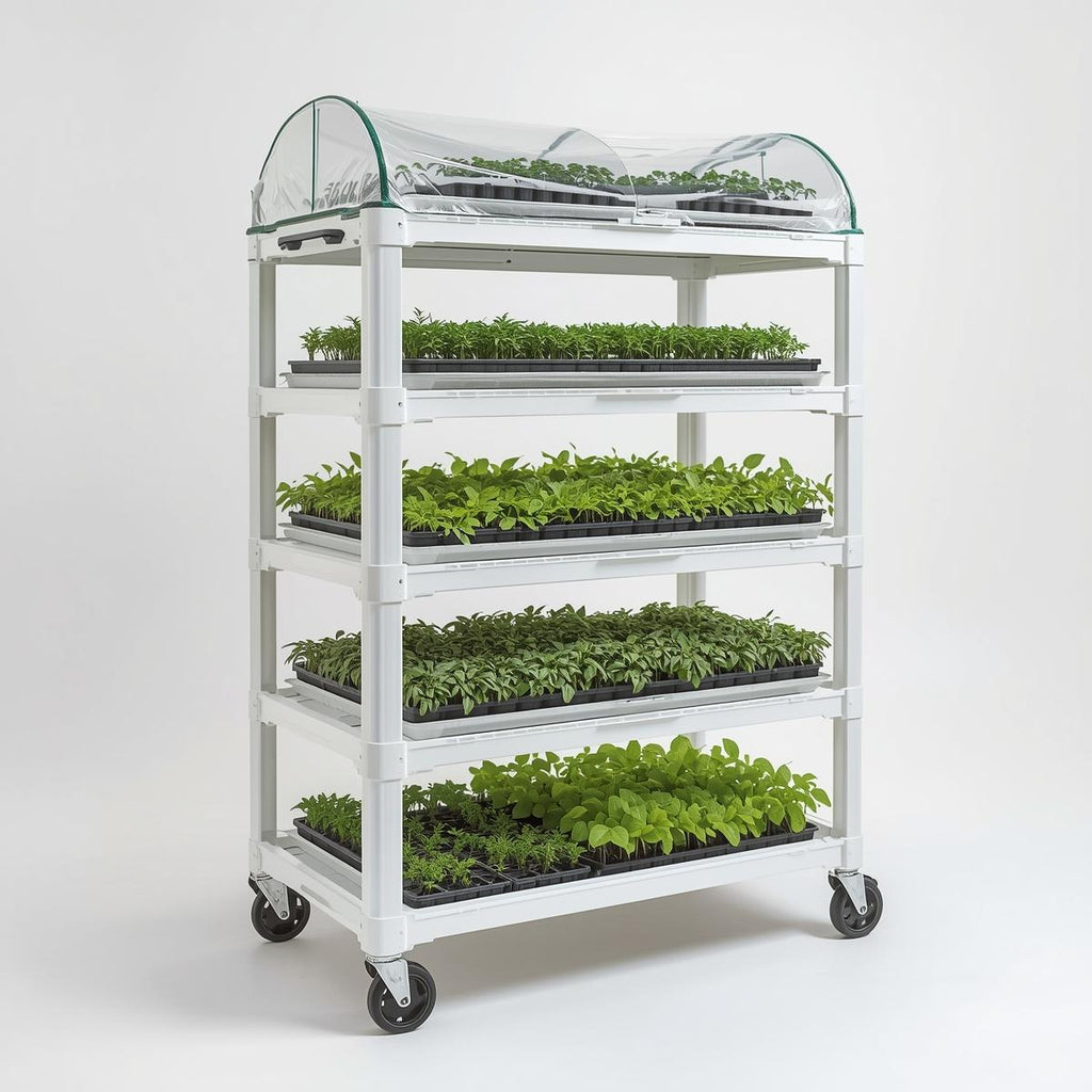 5-Shelf Plastic Rolling Greenhouse Cart