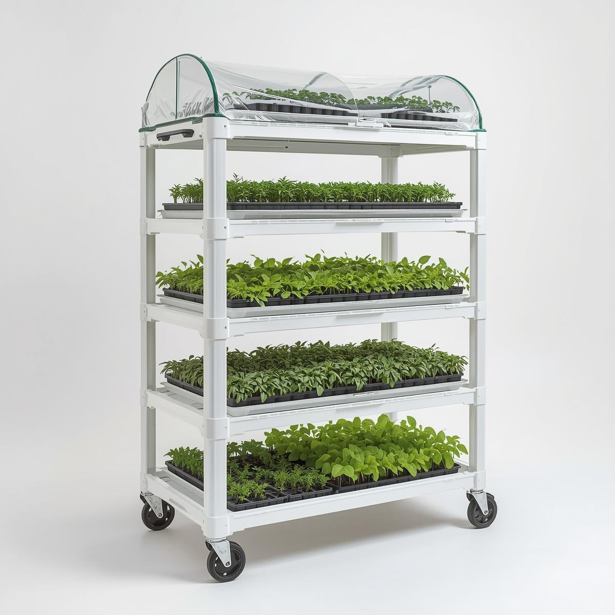 5-Shelf Plastic Rolling Greenhouse Cart