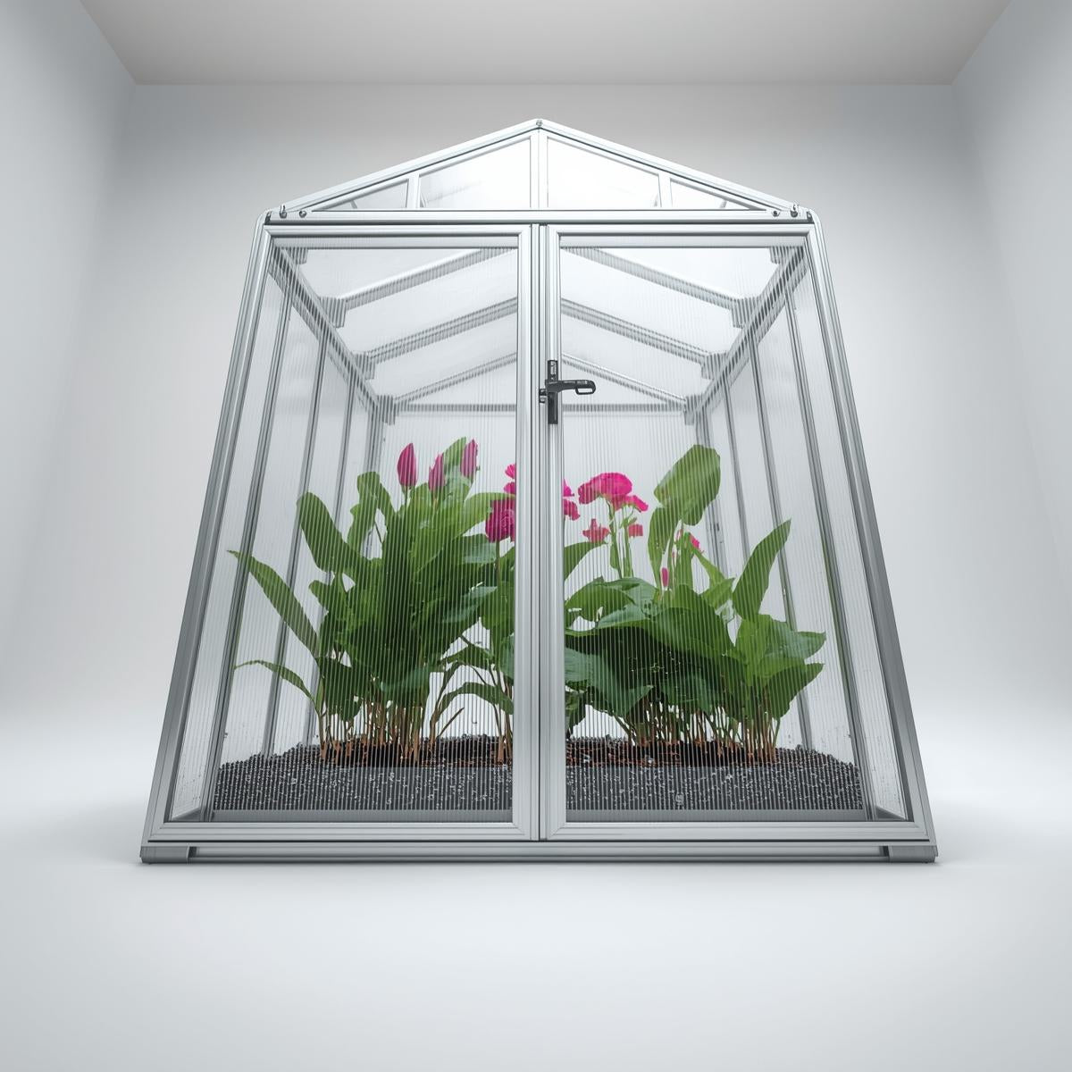 Aluminum Frame Mini-Greenhouse (Double Zipper Door)