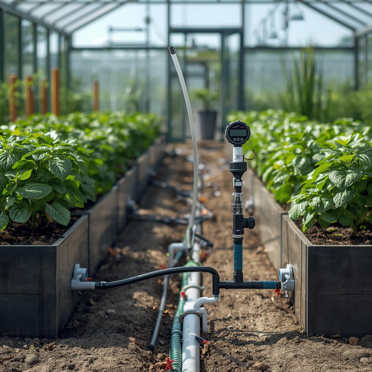 Automated Drip Irrigation Kit with Timer for Greenhouse Beds