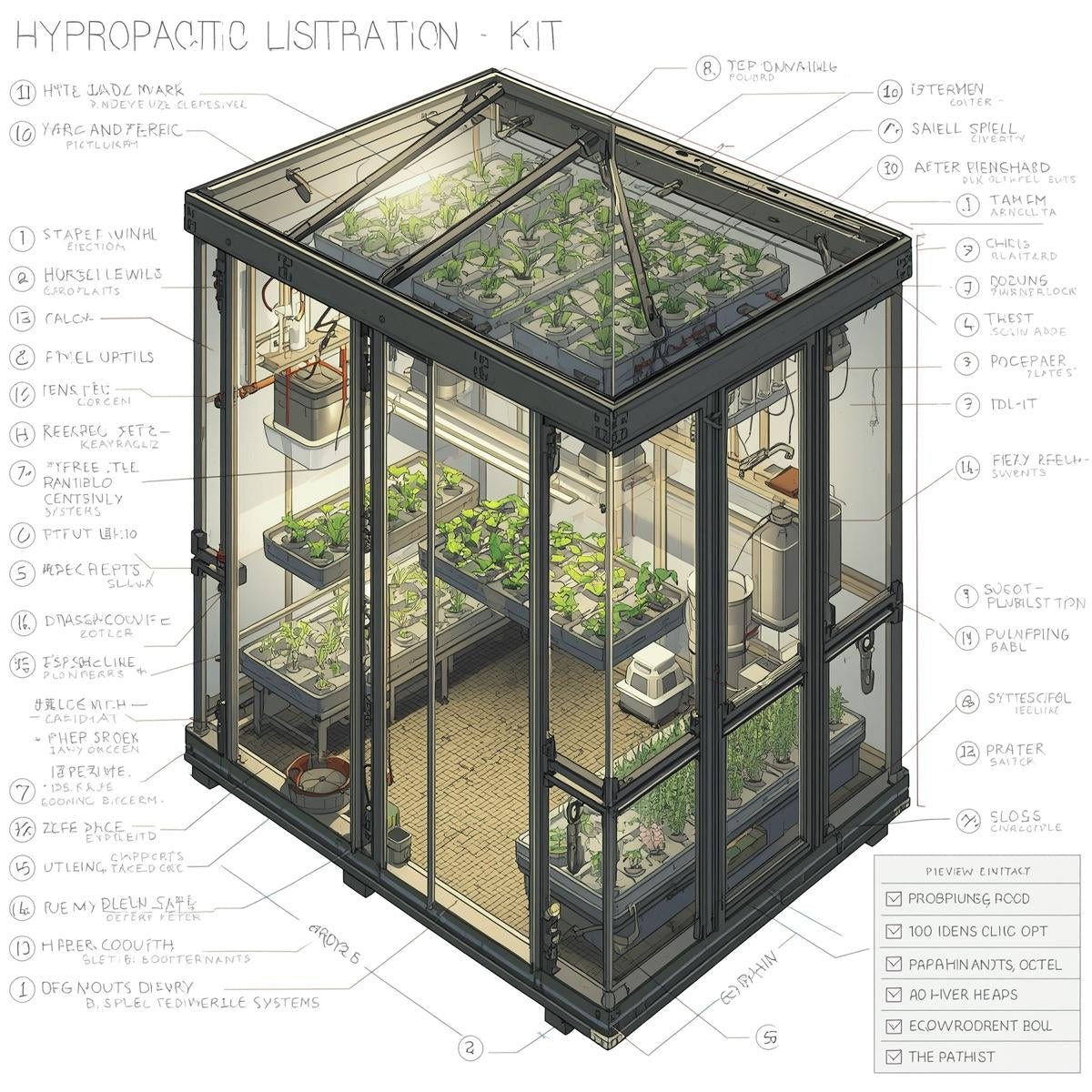 Hydroponic Greenhouse Grow Chamber Kit 40 Sites